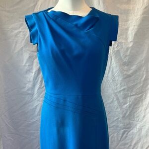 The Fold London Elland Dress, Stretch Crepe in Cerulean Blue, US 6